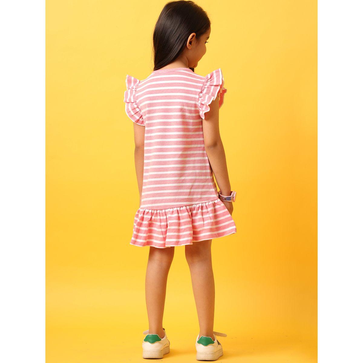 Anthrilo X Styli  Striped Ruffle Sleeve Dress-girls-clothing-dressesandjumpsuits-image-3
