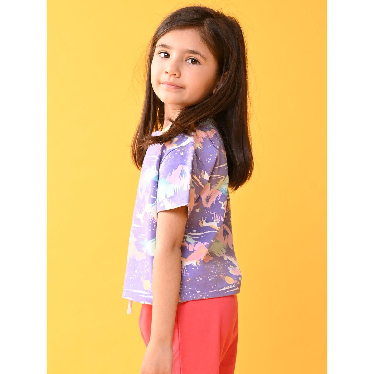 Anthrilo X Styli  Unicorn Planet Graphic Print T-Shirt-girls-clothing-tshirts-image-2