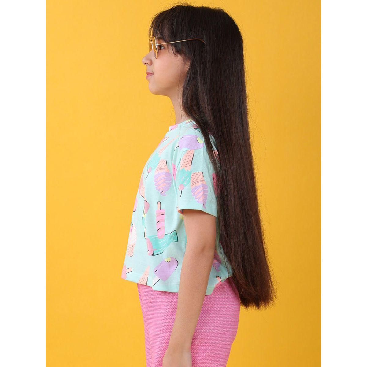 Anthrilo X Styli  Ice Cream Print Round Neck T-Shirt-girls-clothing-tshirts-image-2