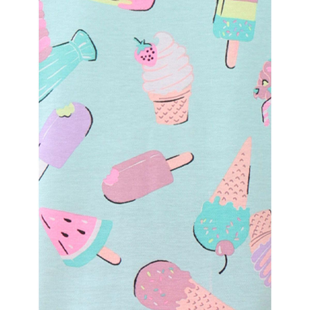 تيشيرت بطبعة ايس كريم مع ياقة دائرية أنثريلو × ستايلي-girls-clothing-tshirts-image-4