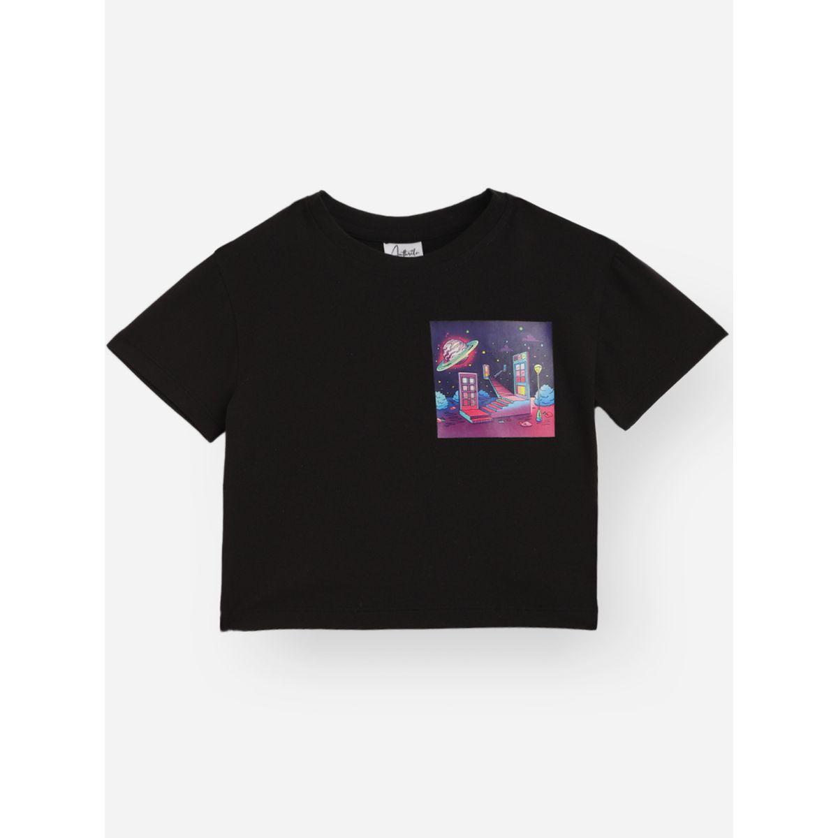 Anthrilo X Styli  Planet Graphic Print T-Shirt-girls-clothing-tshirts-image-2