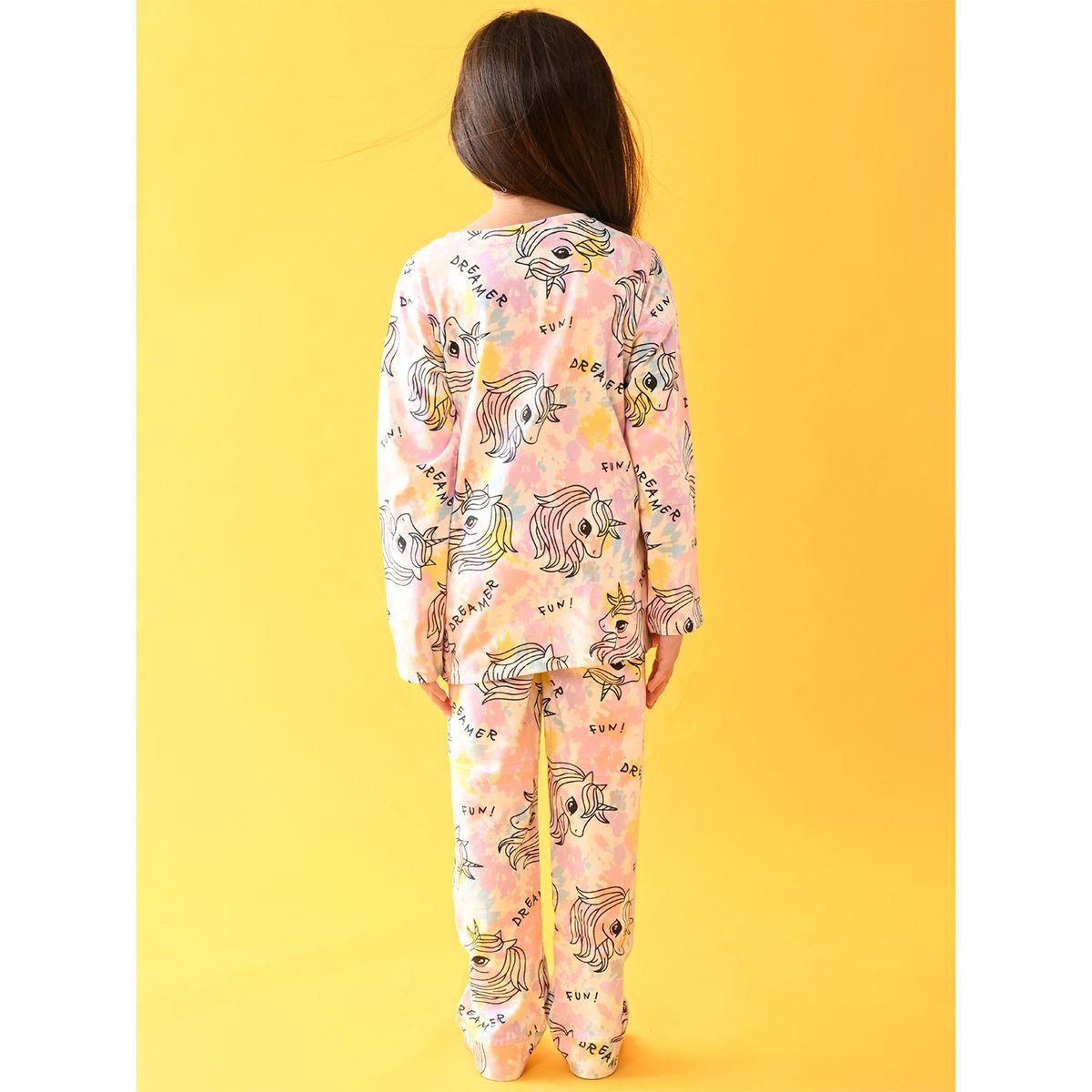 طقم من بنطال بيجاما مع بلوزة بطبعة تاي داي أنثريلو × ستايلي-girls-clothing-nightwear-image-3