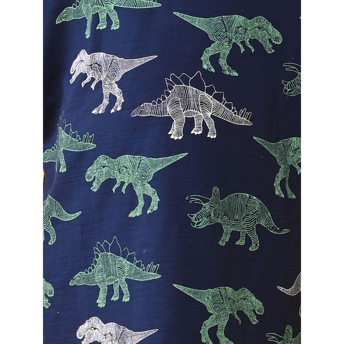 Anthrilo X Styli  Dinosaur Print T-Shirt & Shorts Set-boys-clothing-nightwear-image-4