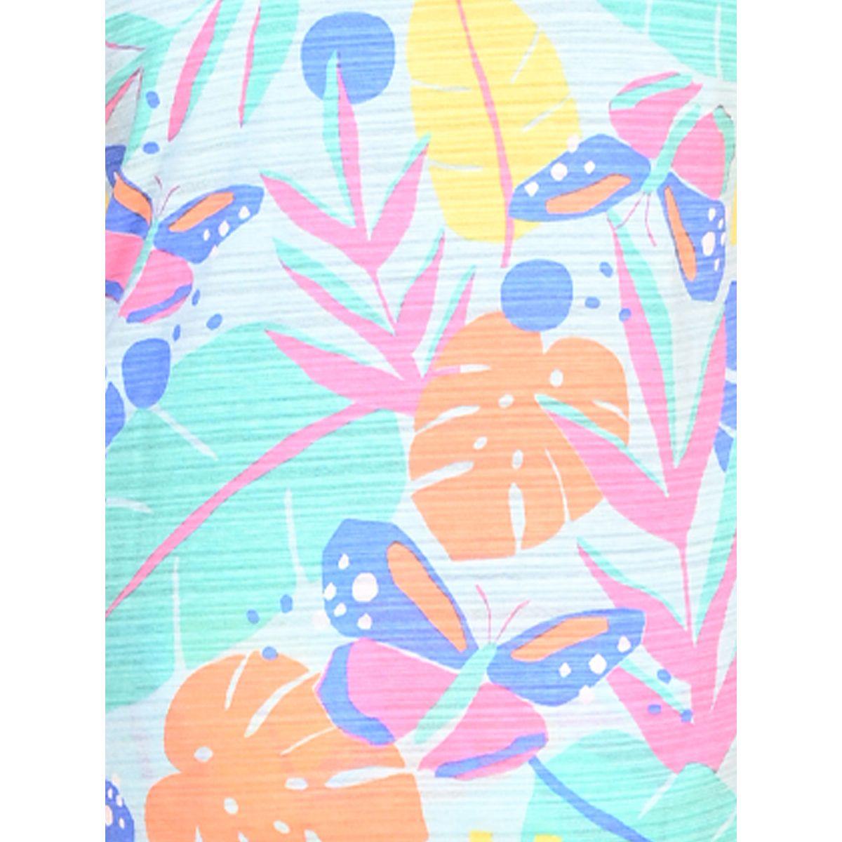 Anthrilo X Styli  Tropical Print T-Shirt & Pyjama Set-girls-clothing-nightwear-image-4