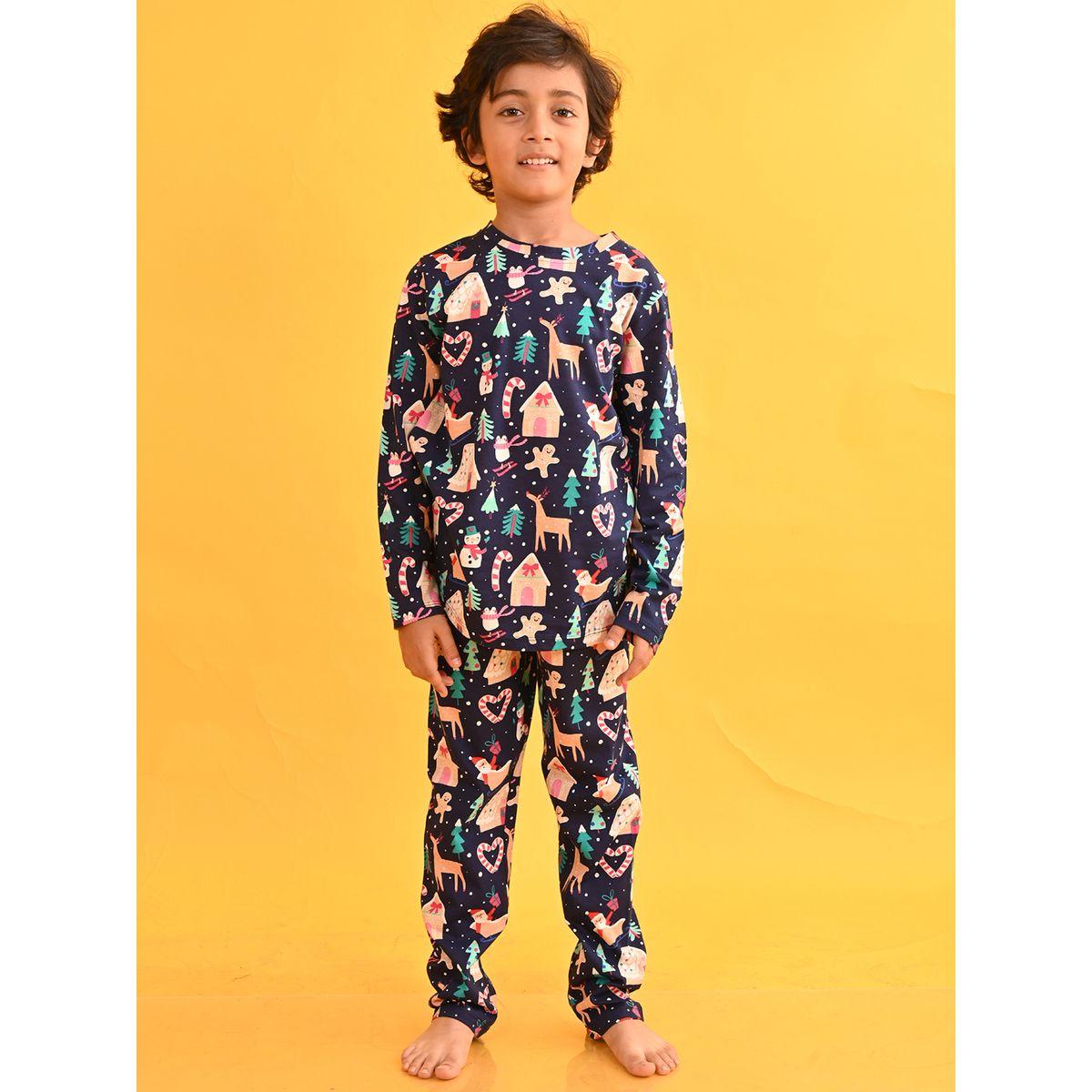 طقم من بنطال بيجاما مع بلوزة بطبعة كريسماس أنثريلو × ستايلي-boys-clothing-nightwear-image-1