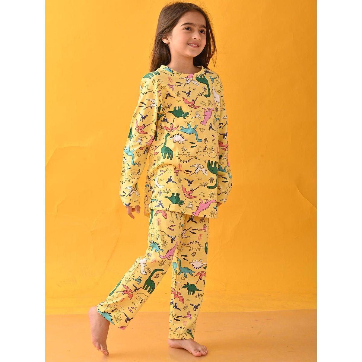 طقم من بنطال بيجاما مع تيشيرت بطبعة ديناصور أنثريلو × ستايلي-girls-clothing-nightwear-image-2