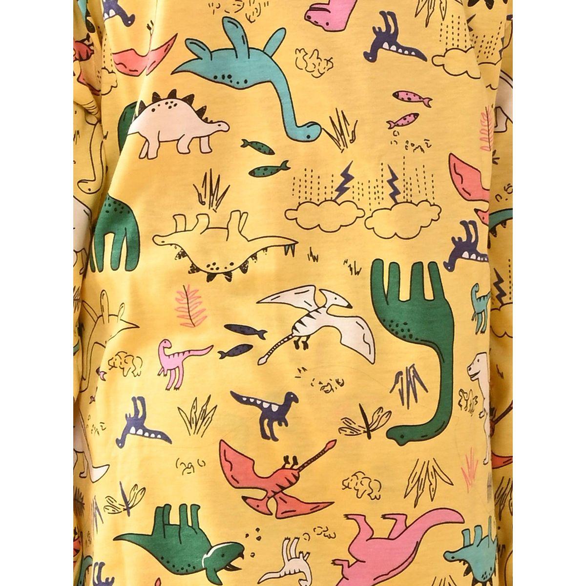 Anthrilo X Styli  Dinosaur Print T-Shirt & Pyjama Set-girls-clothing-nightwear-image-4