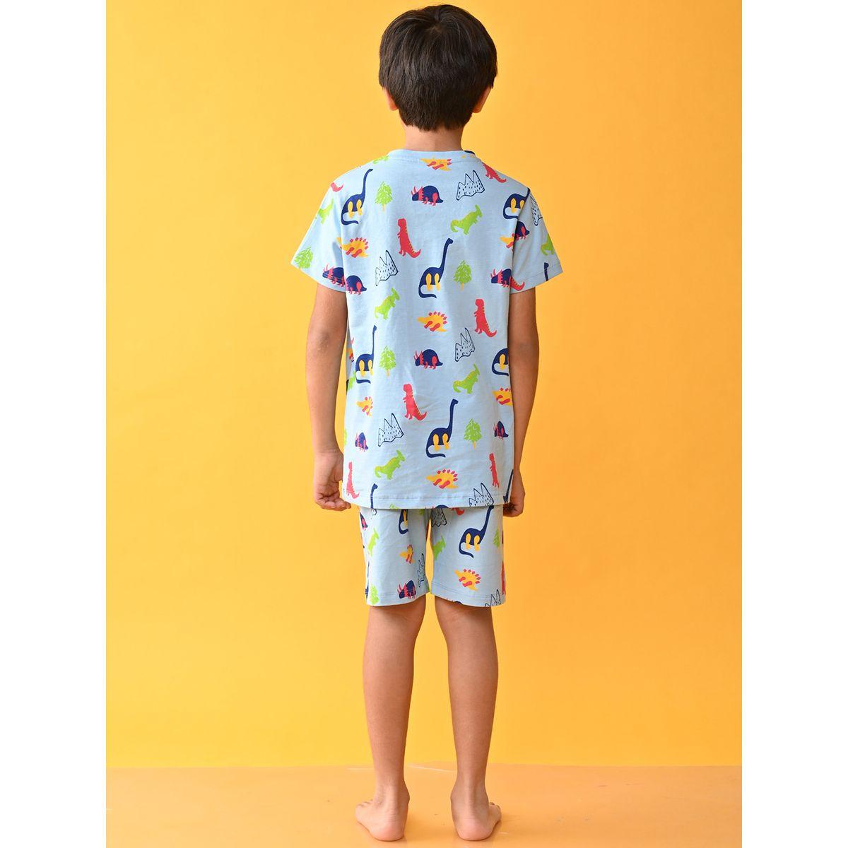 مجموعة من شورت مع تيشيرت بطبعة ديناصور أنثريلو × ستايلي-boys-clothing-nightwear-image-2