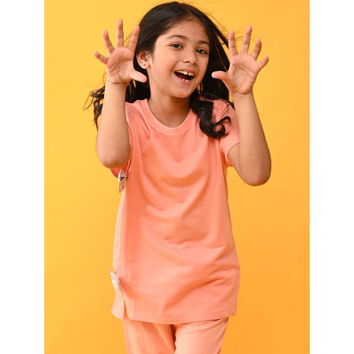 مجموعة من جوغر مع تيشيرت بربطة فيونكة أنثريلو × ستايلي-girls-clothing-nightwear-image-2