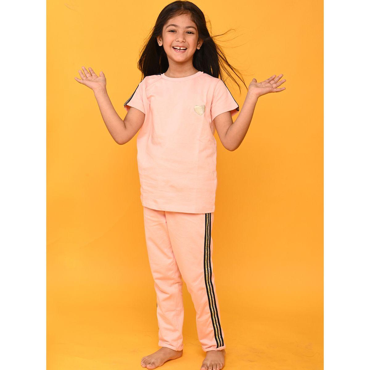 Anthrilo X Styli  Taping Striped Detail T-Shirt & Pyjama Set-girls-clothing-nightwear-image-1