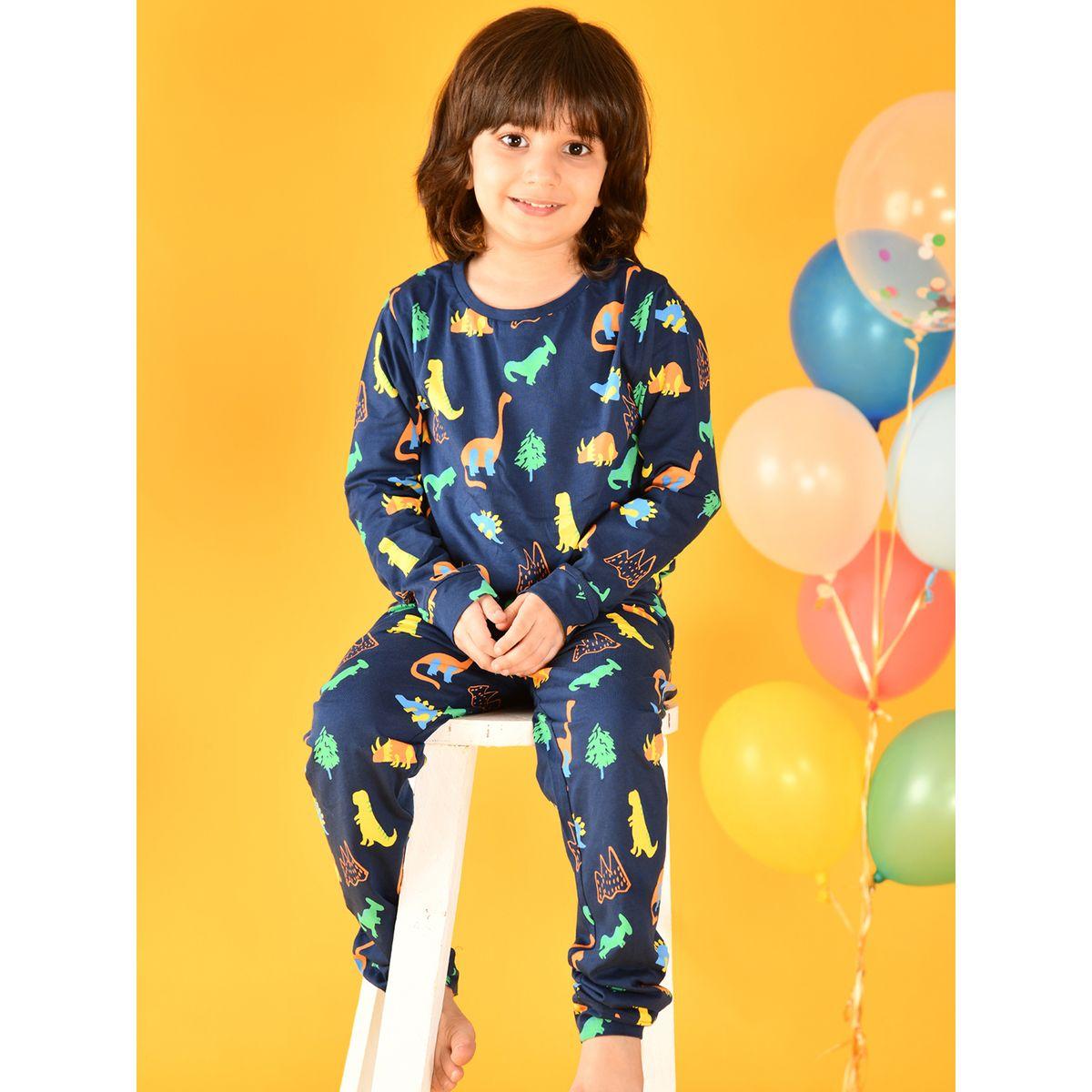 طقم من بنطال بيجاما مع تيشيرت بطبعة ديناصور أنثريلو × ستايلي-boys-clothing-nightwear-image-2