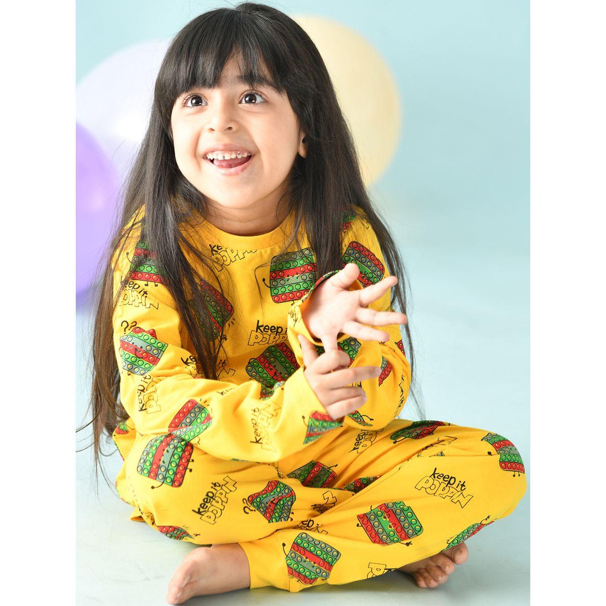 Anthrilo X Styli  Pop It Graphic Print Top & Pyjama Set-girls-clothing-nightwear-image-1