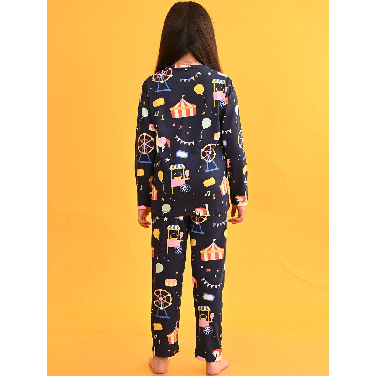 طقم من بنطال بيجاما مع بلوزة بطبعة جرافيك أنثريلو × ستايلي-girls-clothing-nightwear-image-3