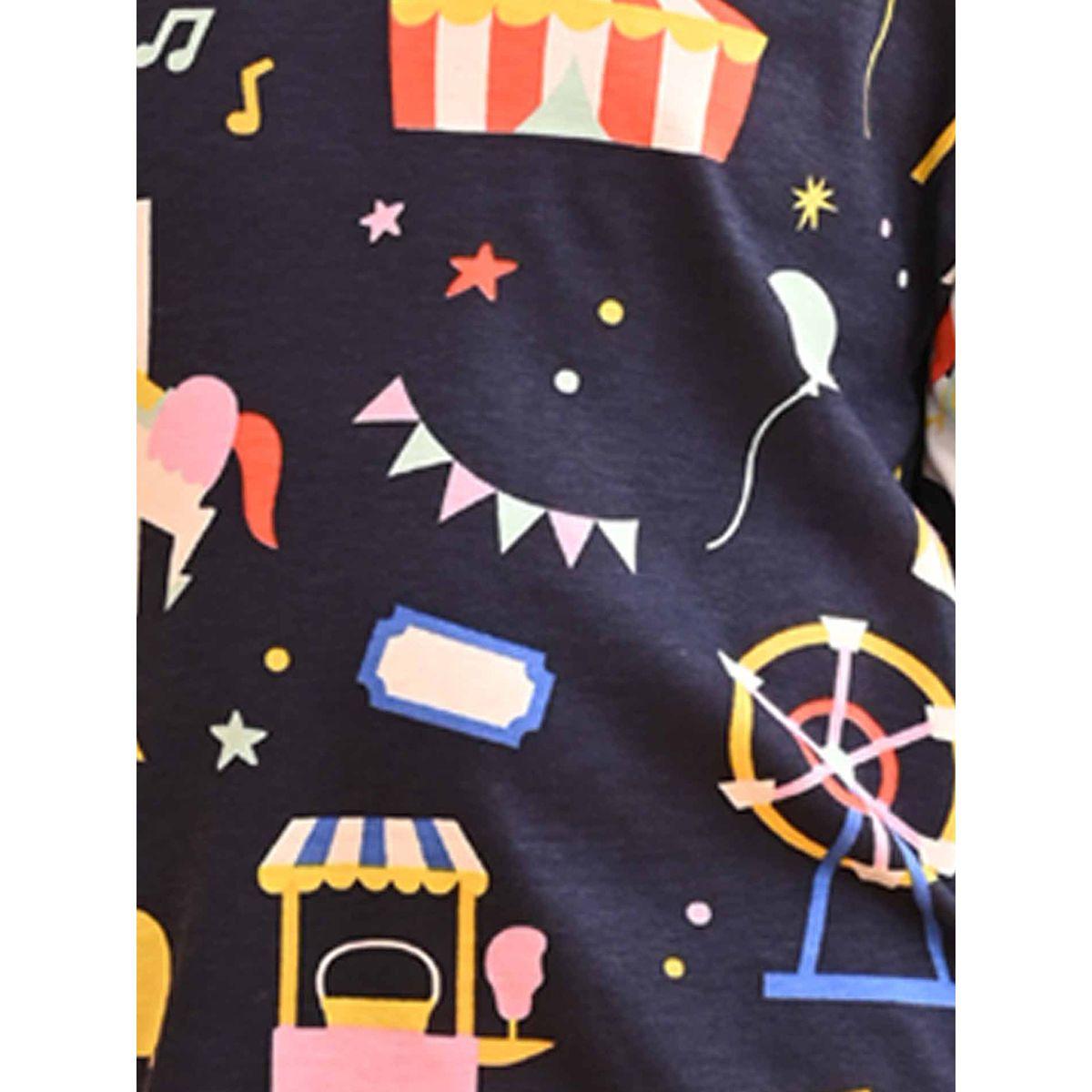 طقم من بنطال بيجاما مع بلوزة بطبعة جرافيك أنثريلو × ستايلي-girls-clothing-nightwear-image-4