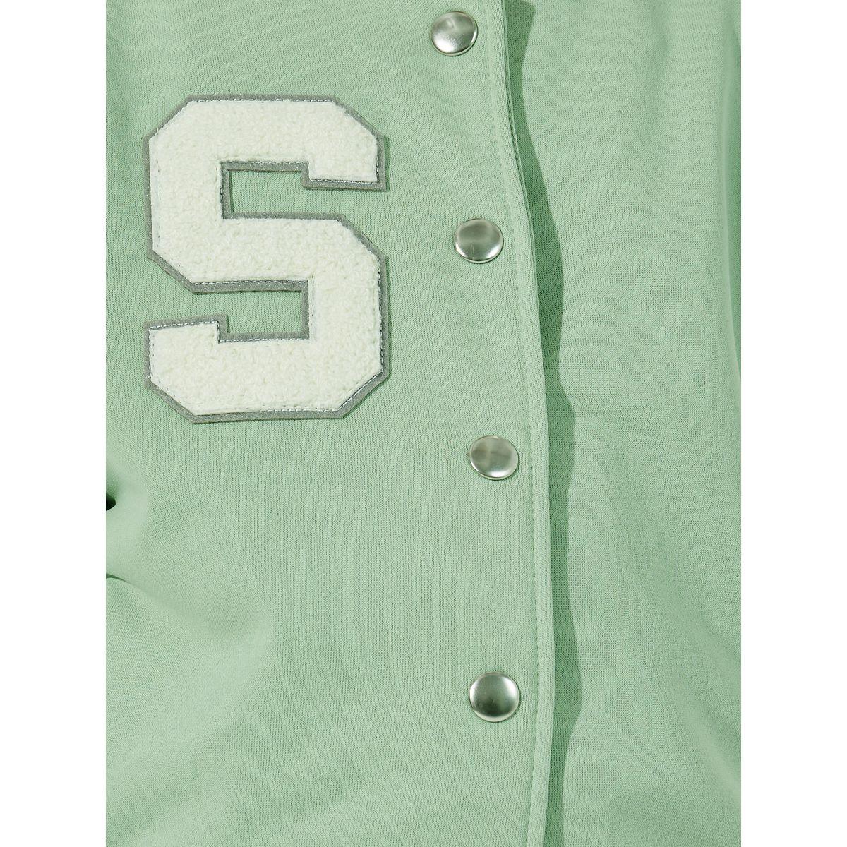 Styli Letter Patch Contrast Sleeve Varsity Jacket-girls-clothing-jacketsandcoats-image-4