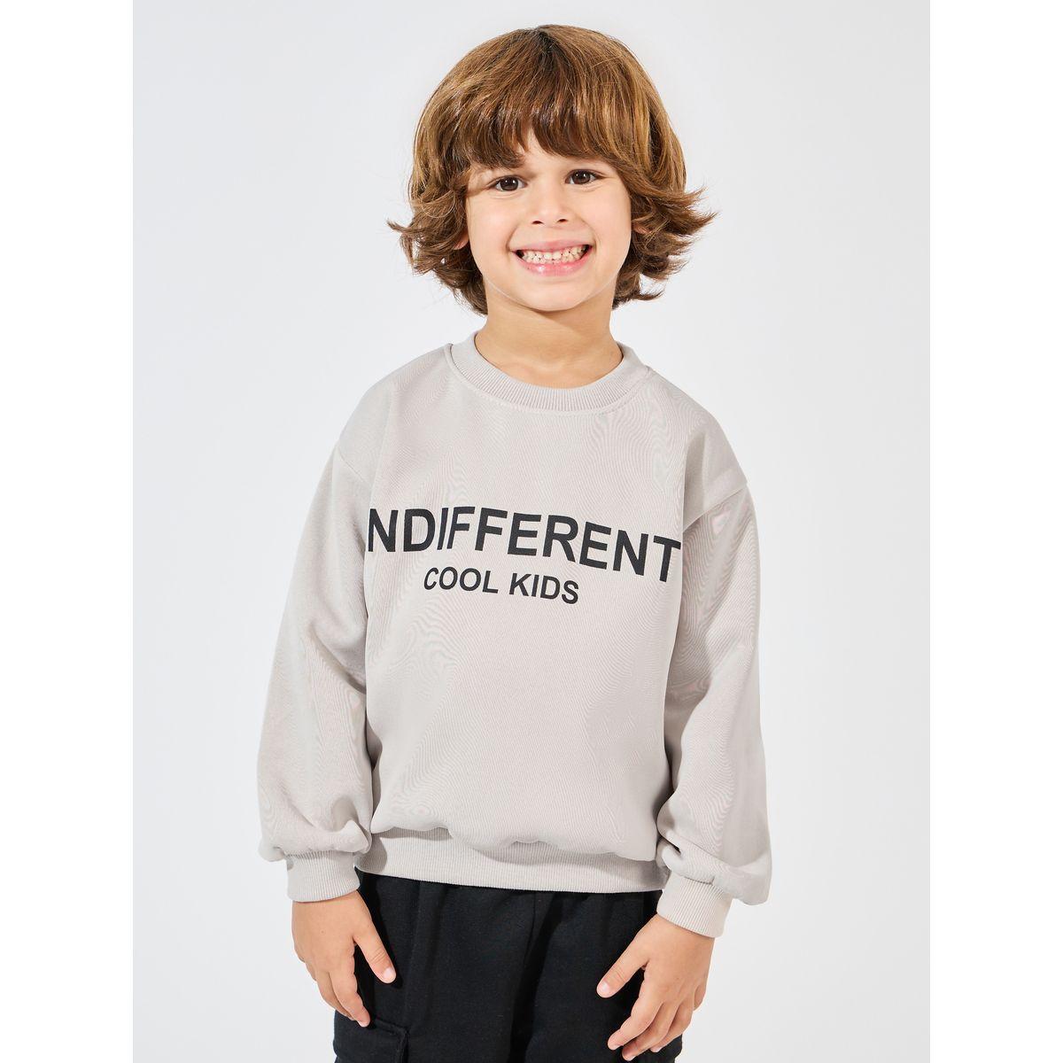 سويت شيرت مطبع بكتابة مع أكتاف منخفضة-boys-clothing-winterwear-sweatshirts-image-1