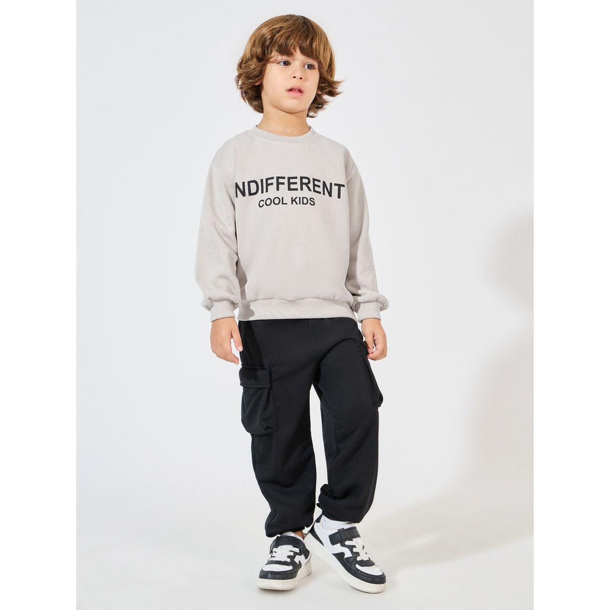 سويت شيرت مطبع بكتابة مع أكتاف منخفضة-boys-clothing-winterwear-sweatshirts-image-2