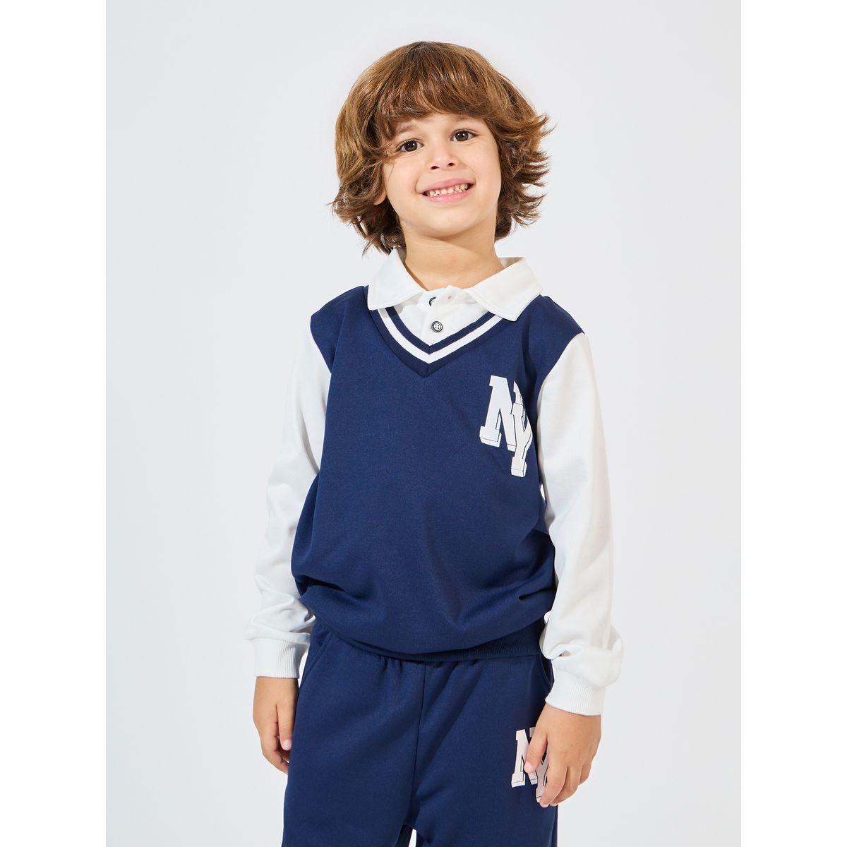 مجموعة من جوغر مع سويت شيرت بطبعة كتابة-boys-clothing-setsandcoords-image-2