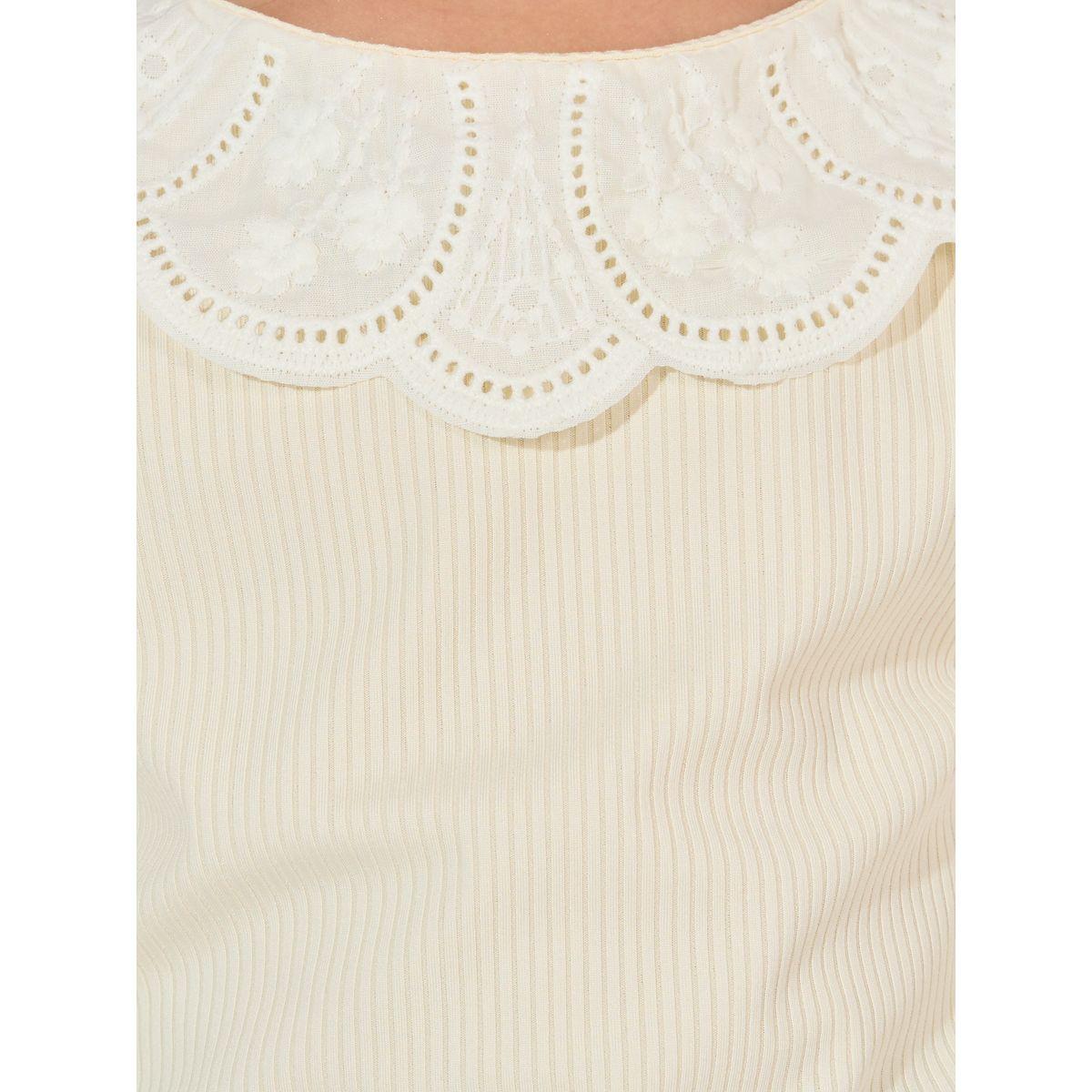 Styli Ruffled Bib Detail Rib Knit Top-girls-clothing-blousesandshirts-image-3