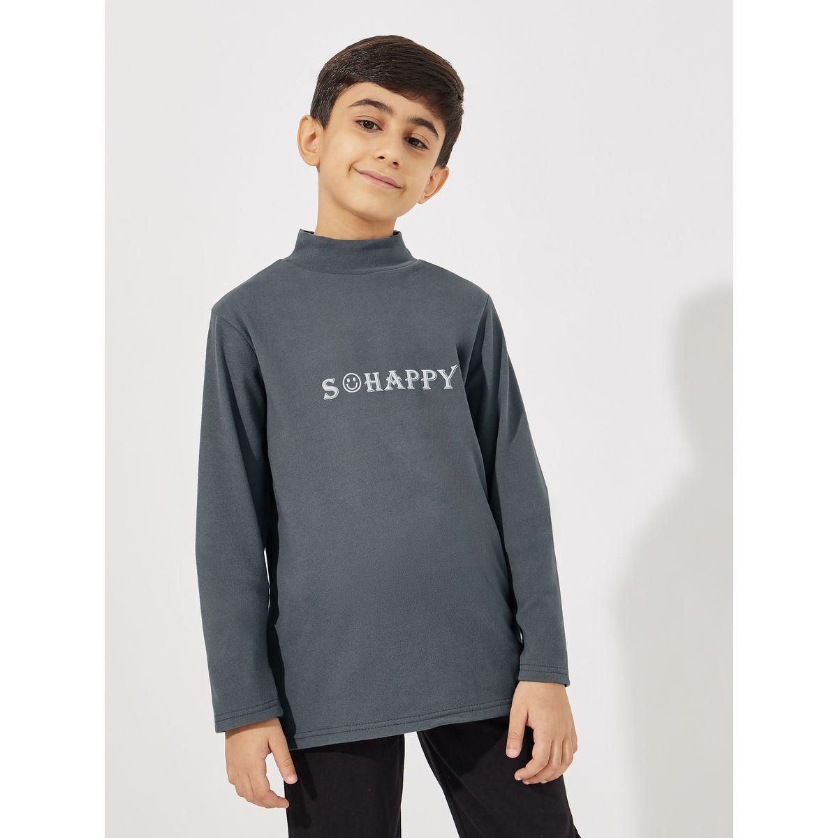 Styli Slogan Print Mock Neck T-Shirt-boys-clothing-tshirtsandpolos-image-3