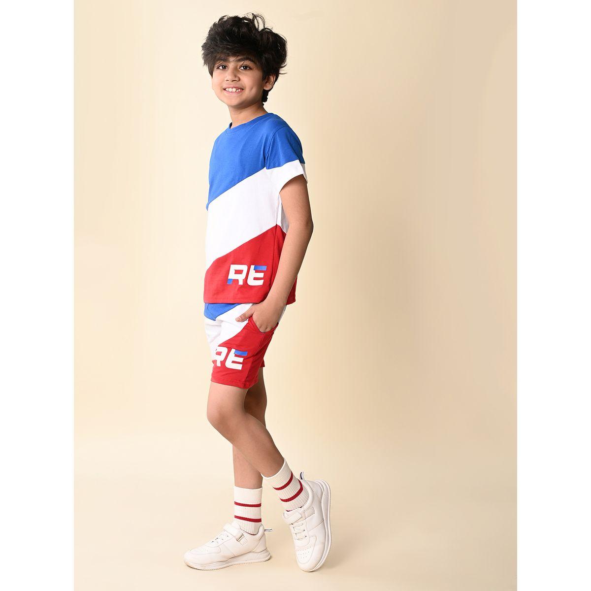 LilPicks X Styli  Color Block Printed T-Shirt & Shorts Set-boys-clothing-setsandcoords-image-3
