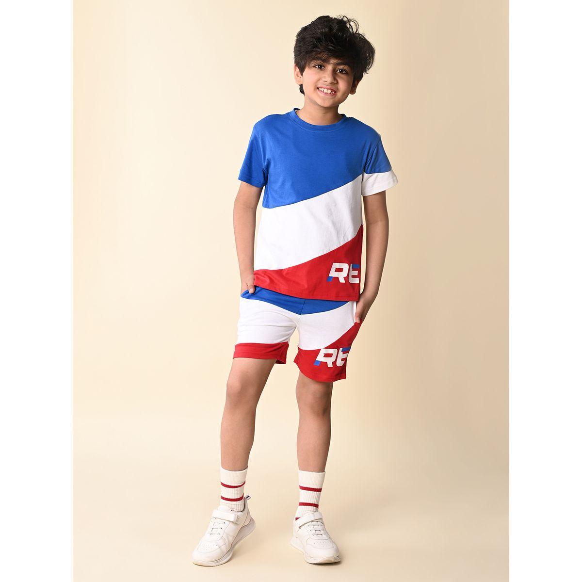 LilPicks X Styli  Color Block Printed T-Shirt & Shorts Set-boys-clothing-setsandcoords-image-4