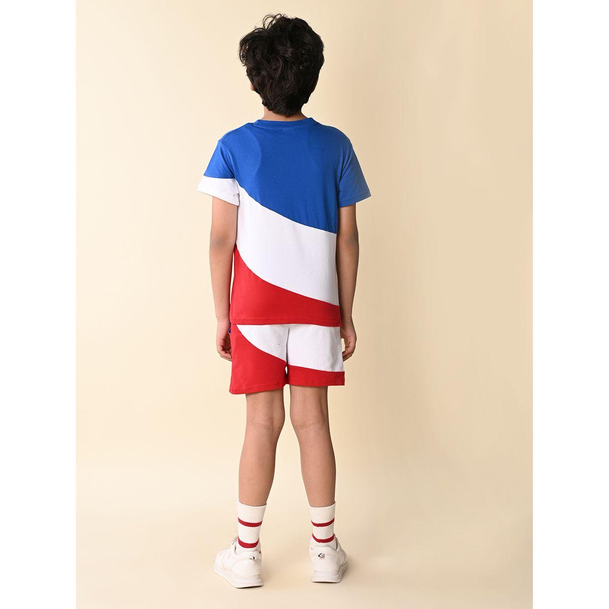 LilPicks X Styli  Color Block Printed T-Shirt & Shorts Set-boys-clothing-setsandcoords-image-5