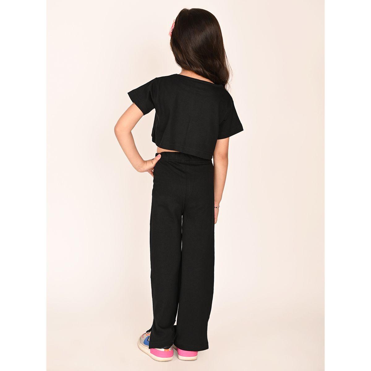 LilPicks X Styli  Floral Print Crop T-Shirt & Pants Set-girls-clothing-setsandcoords-image-5