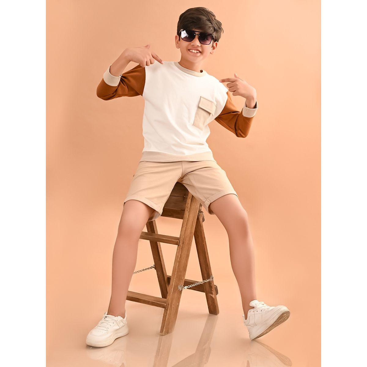 LilPicks X Styli  Contrast Sleeve Pocket Detail Sweatshirt-boys-clothing-winterwear-sweatshirts-image-1