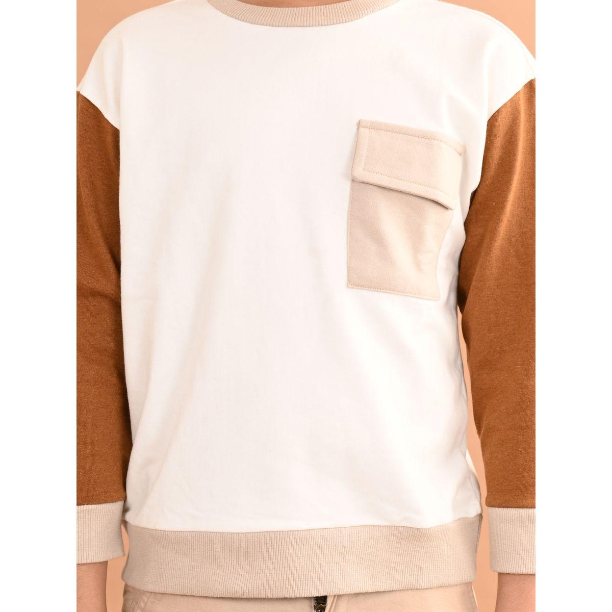 LilPicks X Styli  Contrast Sleeve Pocket Detail Sweatshirt-boys-clothing-winterwear-sweatshirts-image-3