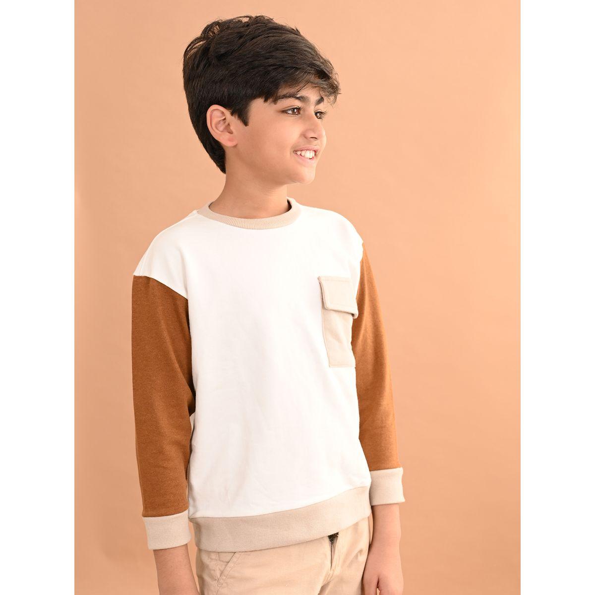 LilPicks X Styli  Contrast Sleeve Pocket Detail Sweatshirt-boys-clothing-winterwear-sweatshirts-image-4