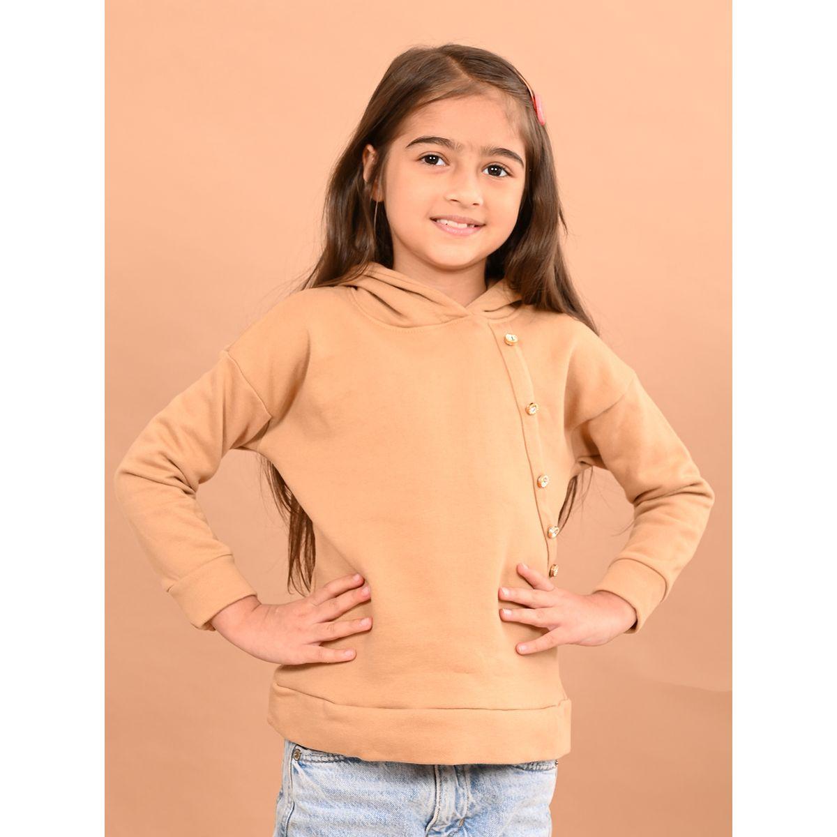 هودي بتفاصيل غير متماثلة الطول مع أزرار ليل بيكس × ستايلي-girls-clothing-winterwear-sweatshirts-image-1