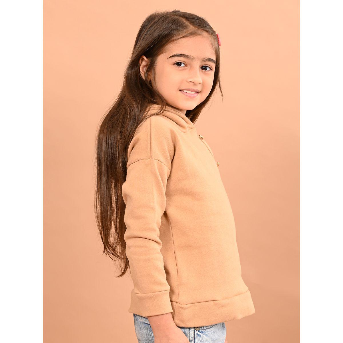 هودي بتفاصيل غير متماثلة الطول مع أزرار ليل بيكس × ستايلي-girls-clothing-winterwear-sweatshirts-image-2