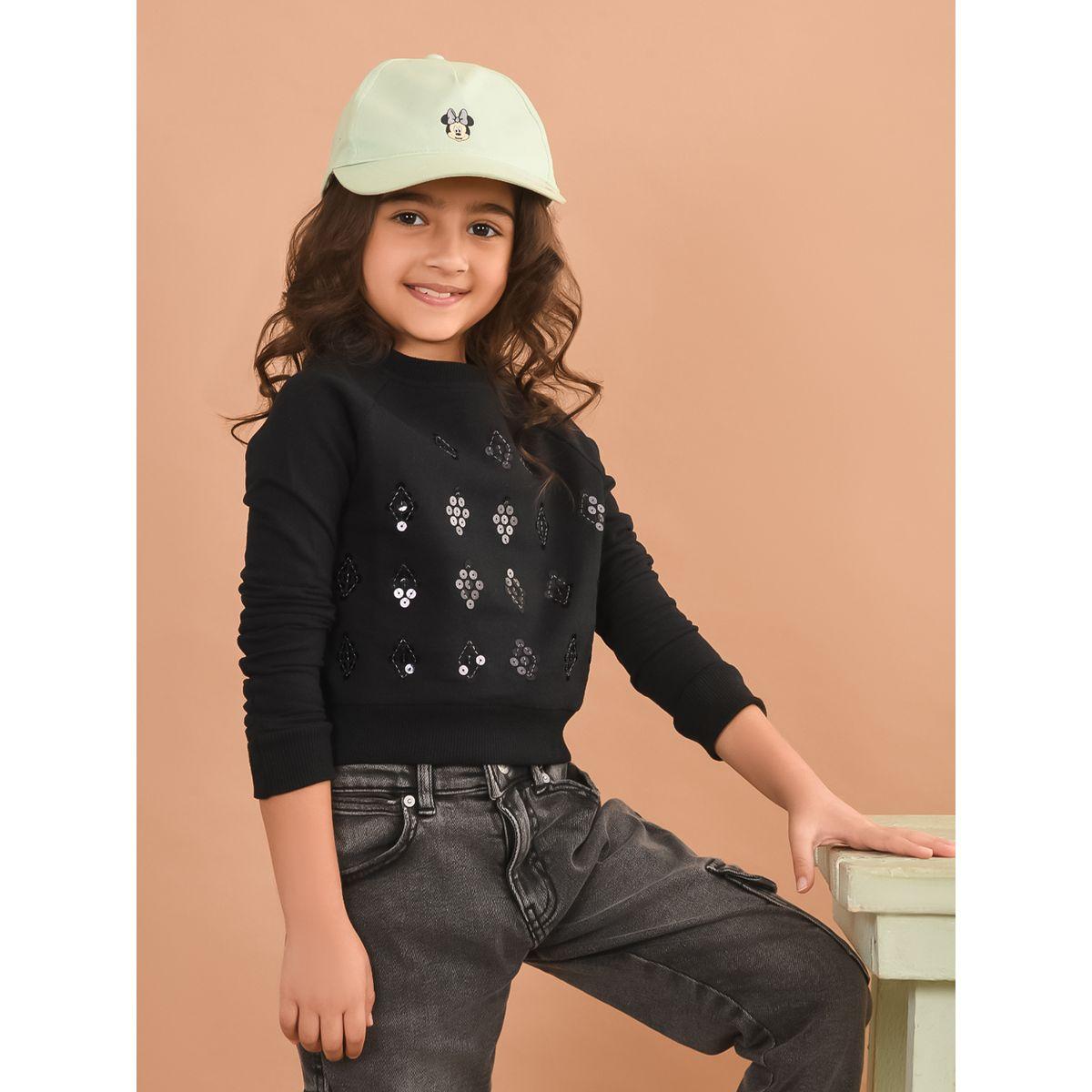 سويت شيرت محبوك مزين بالترتر ليل بيكس × ستايلي-baby-girls-clothing-sweatshirts-image-1