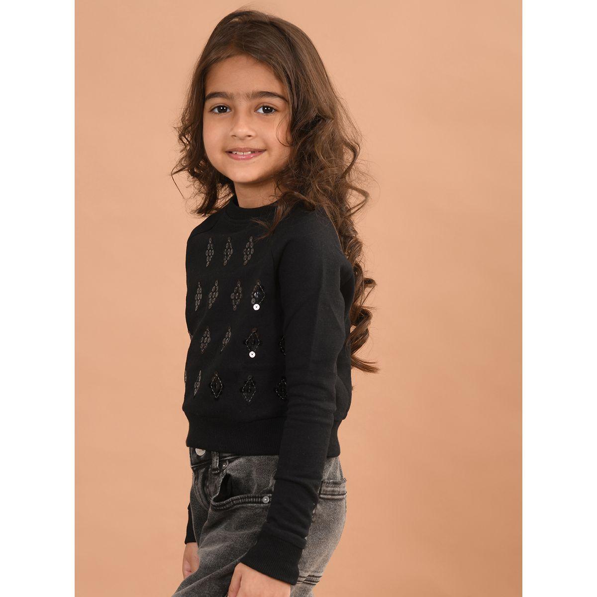 سويت شيرت محبوك مزين بالترتر ليل بيكس × ستايلي-baby-girls-clothing-sweatshirts-image-4