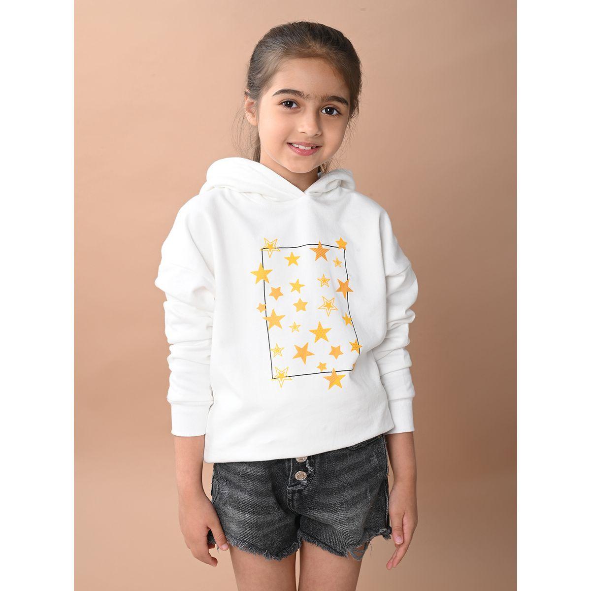 هودي بطبعة نجوم مع قصة عادية ليل بيكس × ستايلي-girls-clothing-winterwear-sweatshirts-image-1