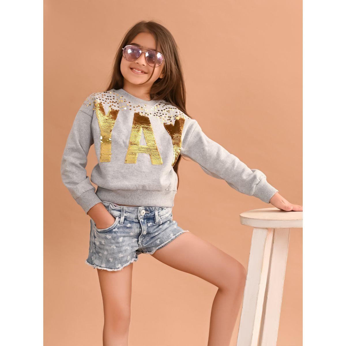 LilPicks X Styli  Sequined Drop Shoulder Sweatshirt-baby-girls-clothing-sweatshirts-image-1