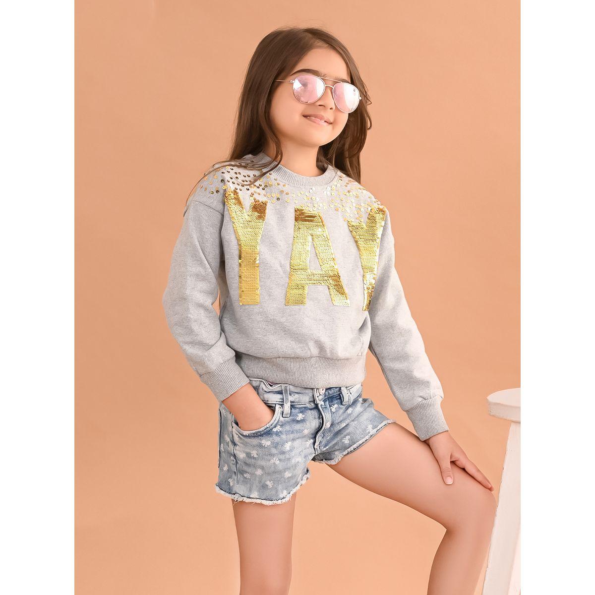 LilPicks X Styli  Sequined Drop Shoulder Sweatshirt-baby-girls-clothing-sweatshirts-image-6