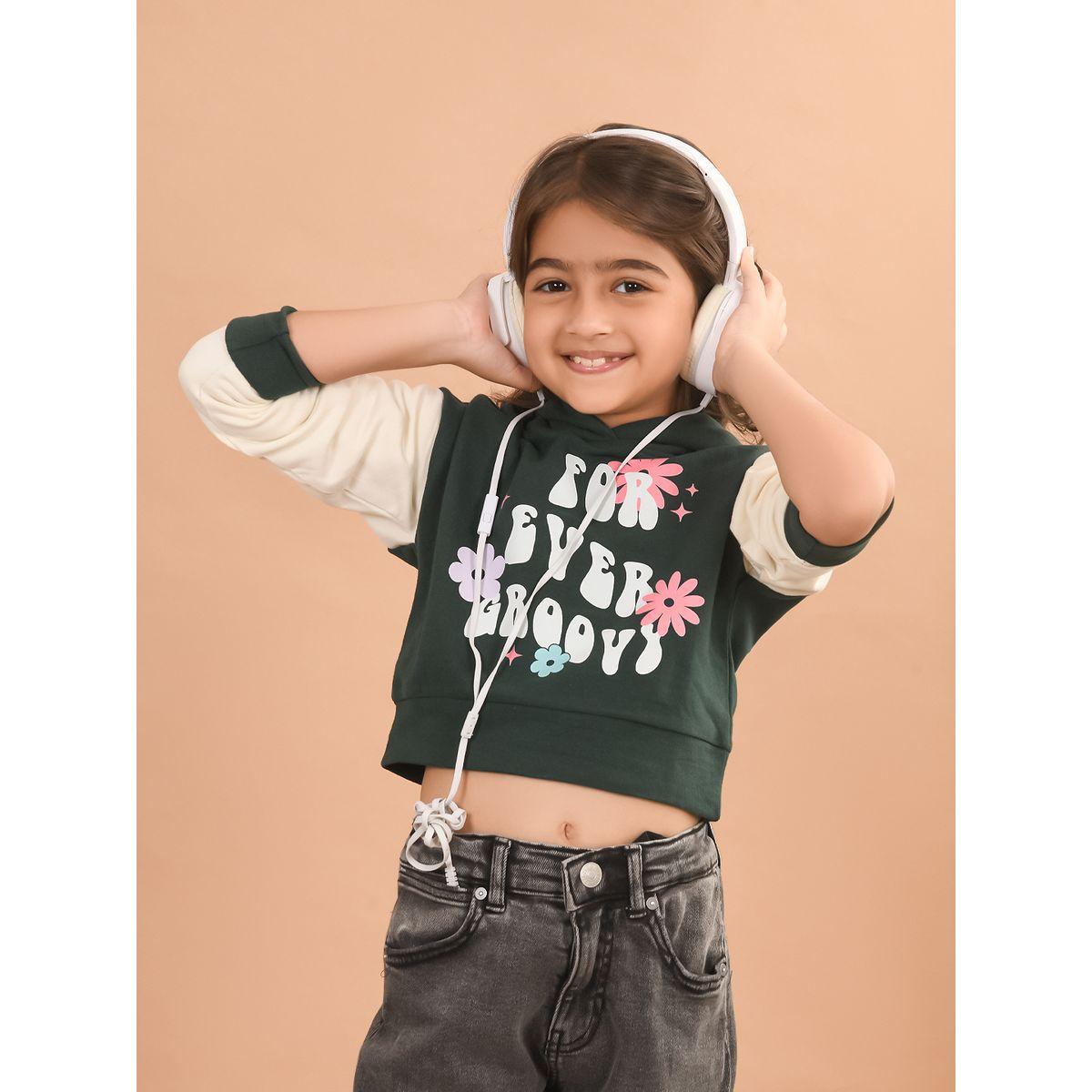 هودي بطبعة جرافيك مع أكمام بتفاصيل مُتباينة ليل بيكس × ستايلي-girls-clothing-winterwear-sweatshirts-image-2