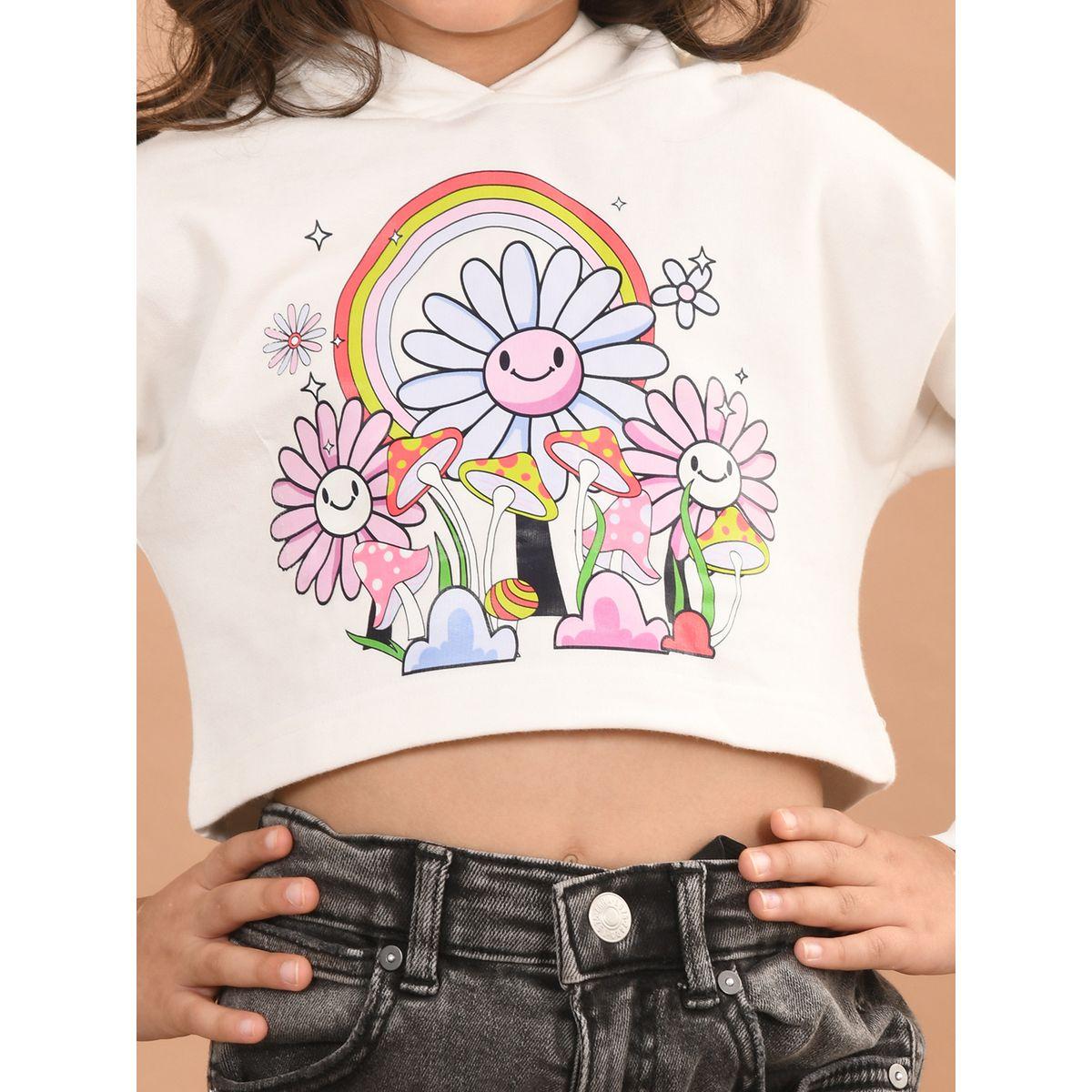 هودي مطبع بطبعة جرافيك مع أكمام طويلة ليل بيكس × ستايلي-girls-clothing-winterwear-sweatshirts-image-3