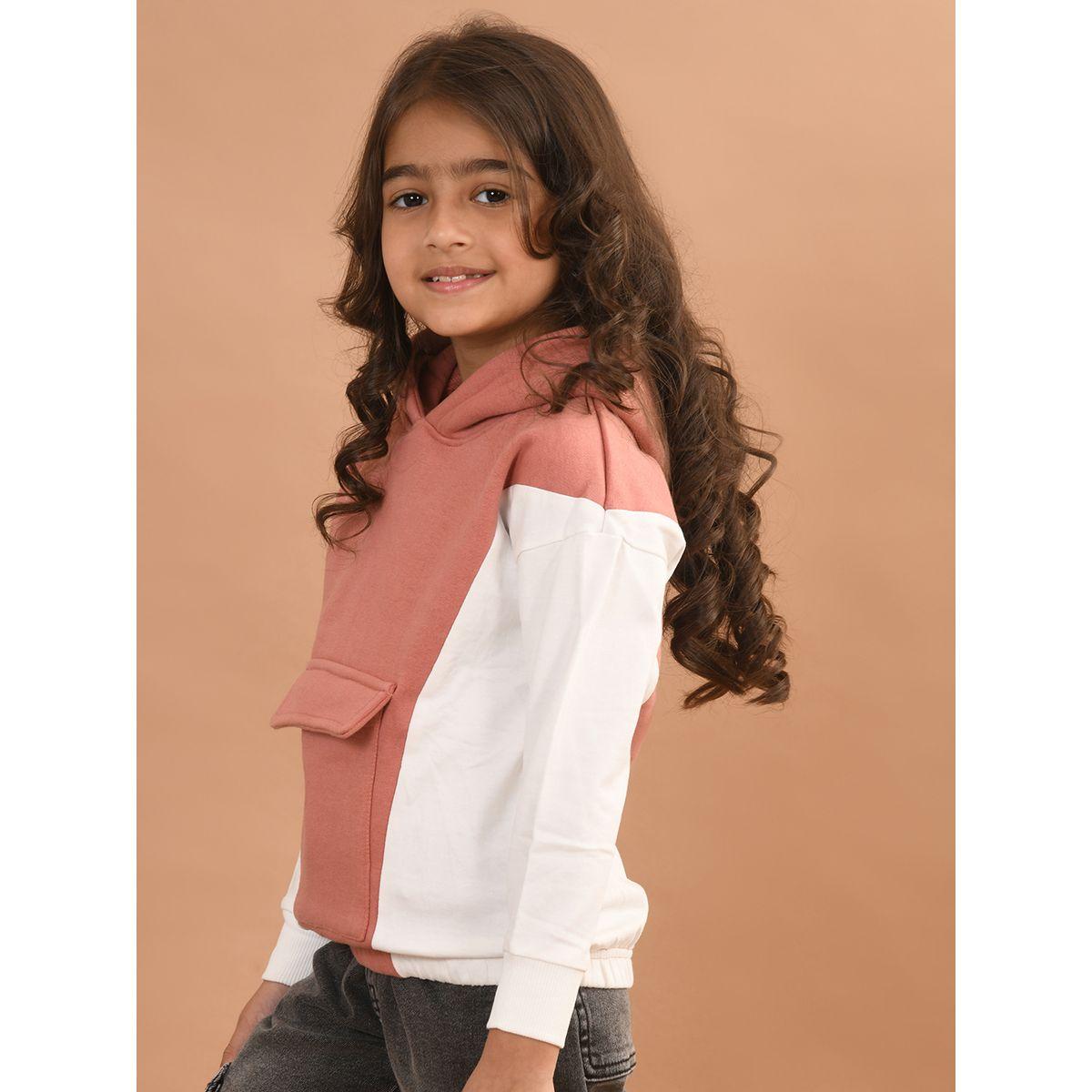 هودي بنمط كتل الالوان مع جيب بطية ليل بيكس × ستايلي-girls-clothing-winterwear-sweatshirts-image-2