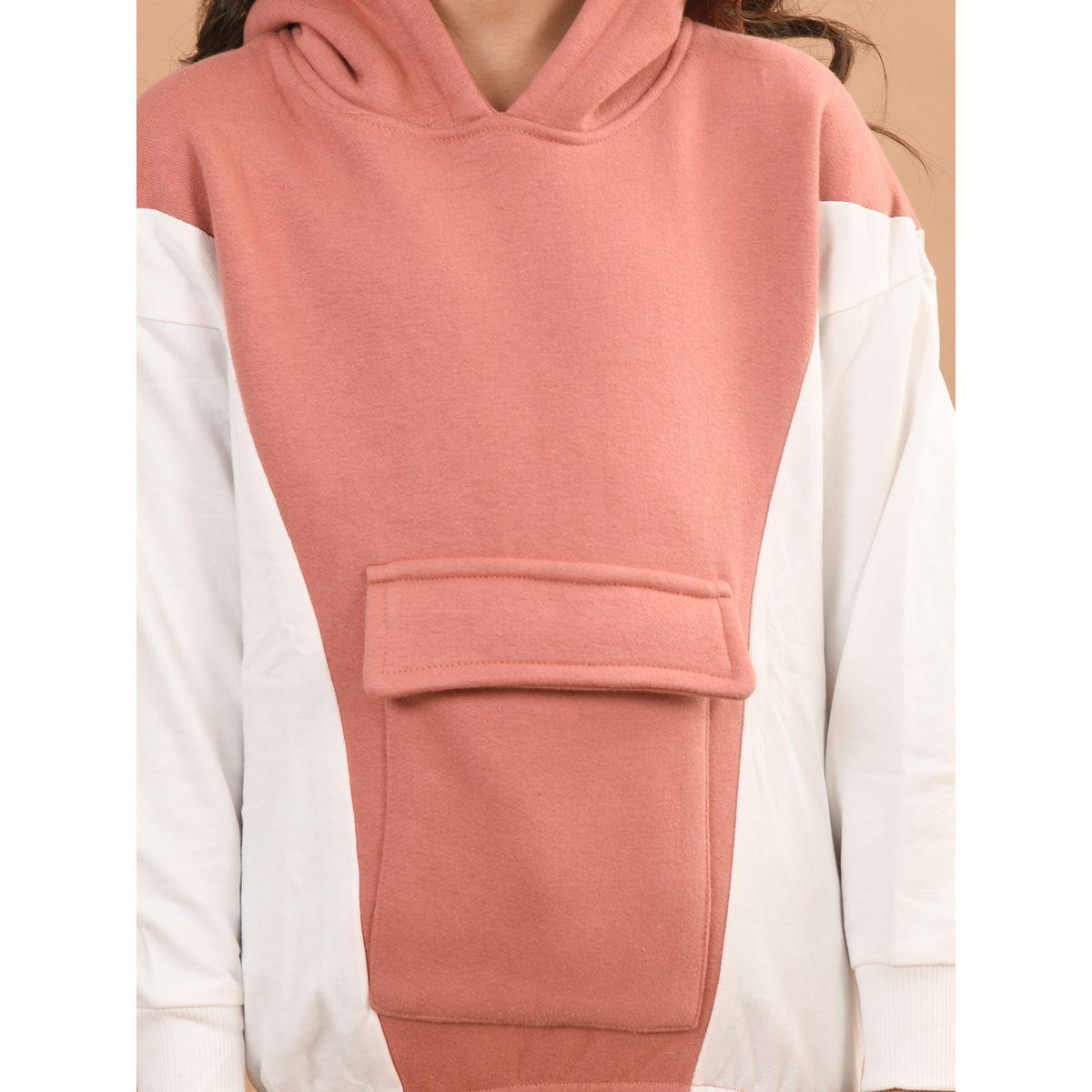 هودي بنمط كتل الالوان مع جيب بطية ليل بيكس × ستايلي-girls-clothing-winterwear-sweatshirts-image-4