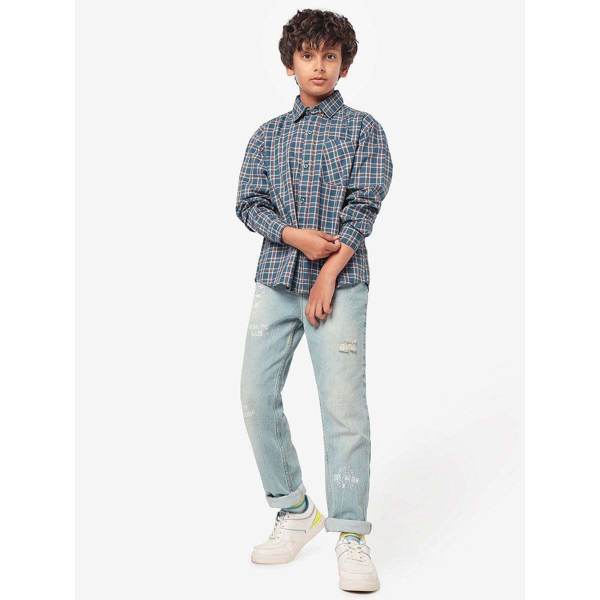 LilPicks X Styli  Checkered Shirt with Patch Pocket-boys-clothing-shirts-image-1