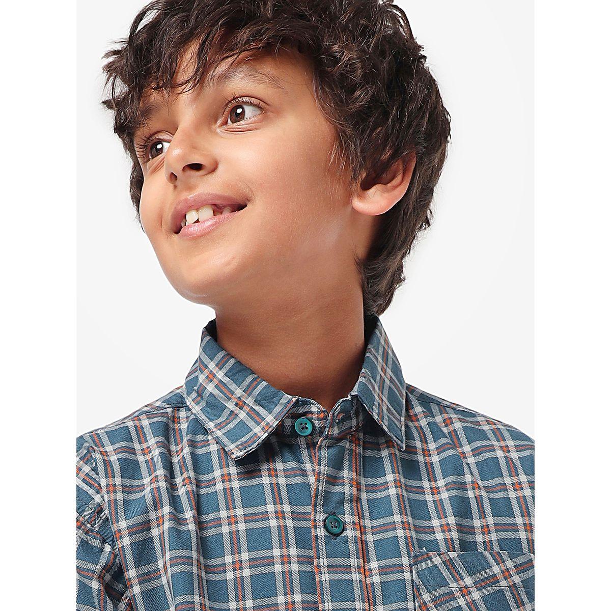 LilPicks X Styli  Checkered Shirt with Patch Pocket-boys-clothing-shirts-image-5
