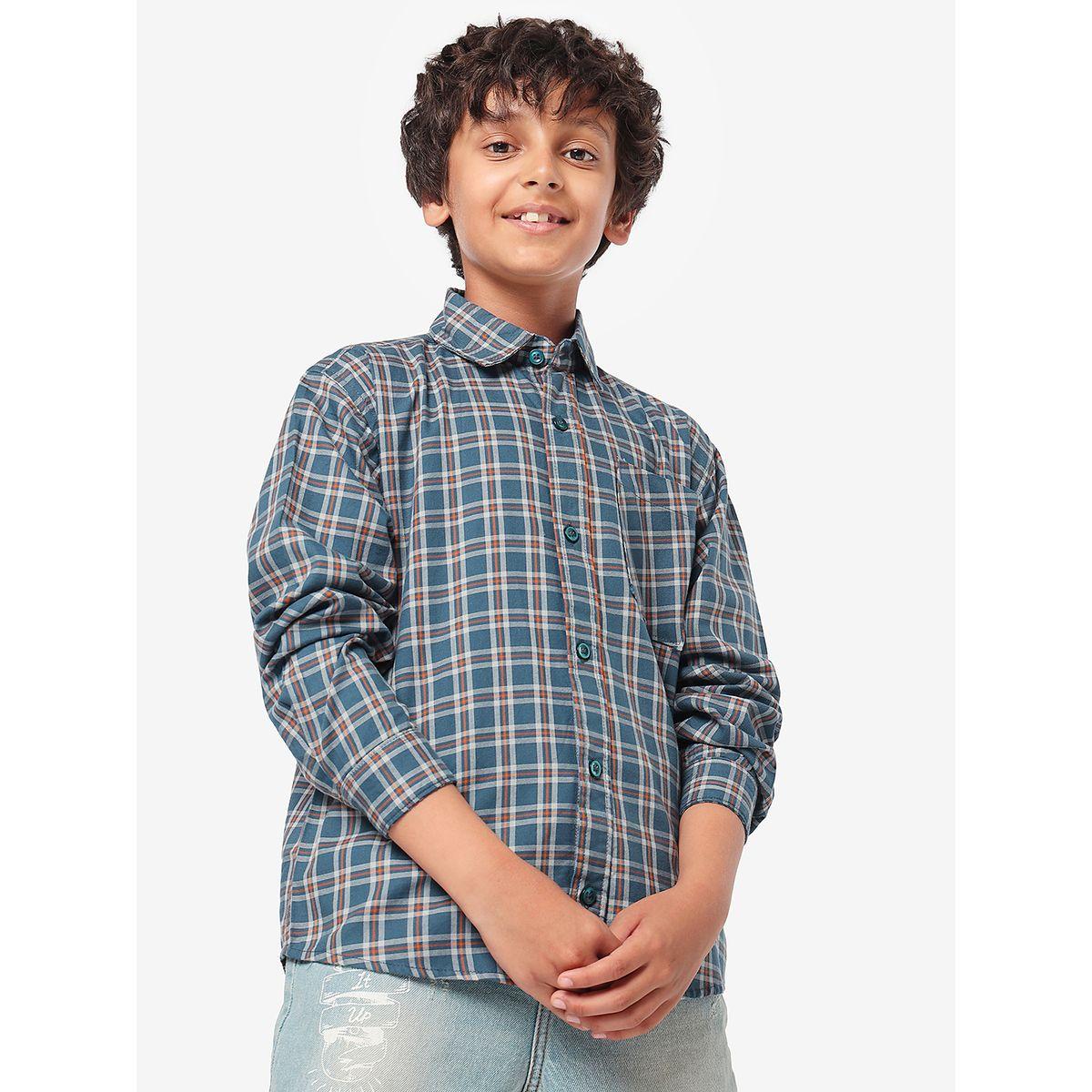 LilPicks X Styli  Checkered Shirt with Patch Pocket-boys-clothing-shirts-image-6