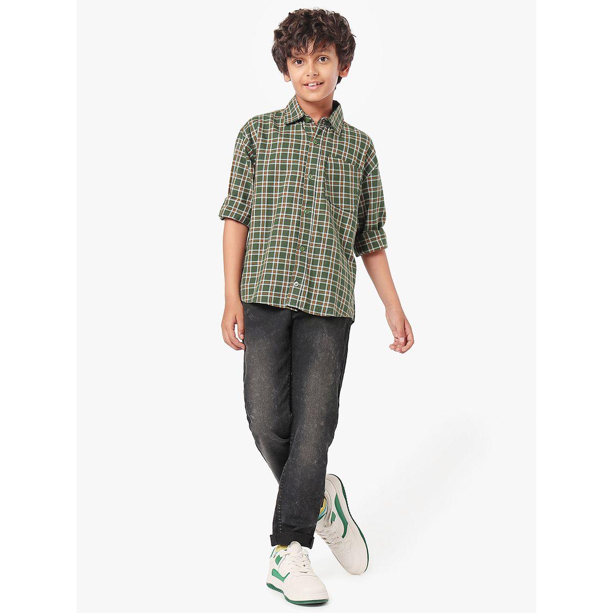LilPicks X Styli  Checkered Shirt with Patch Pocket-boys-clothing-shirts-image-1