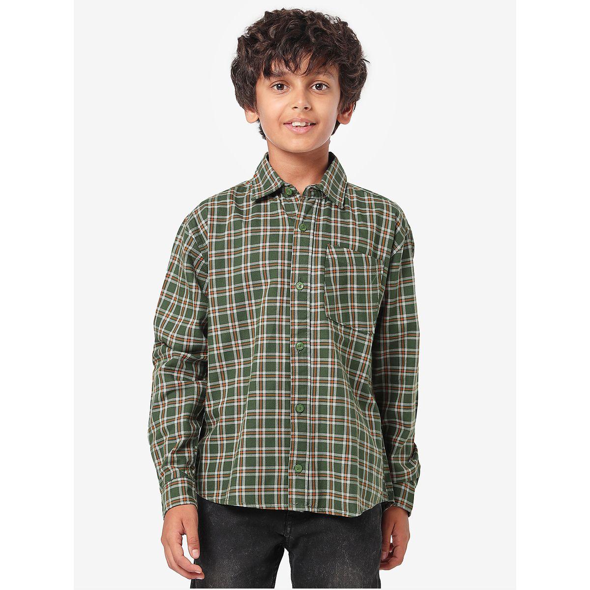 LilPicks X Styli  Checkered Shirt with Patch Pocket-boys-clothing-shirts-image-2