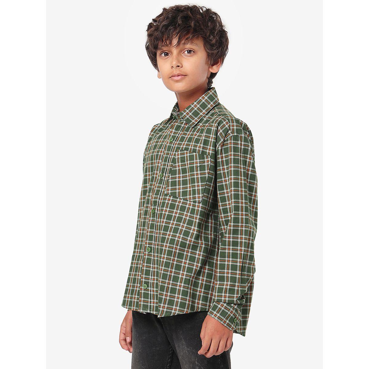 LilPicks X Styli  Checkered Shirt with Patch Pocket-boys-clothing-shirts-image-3