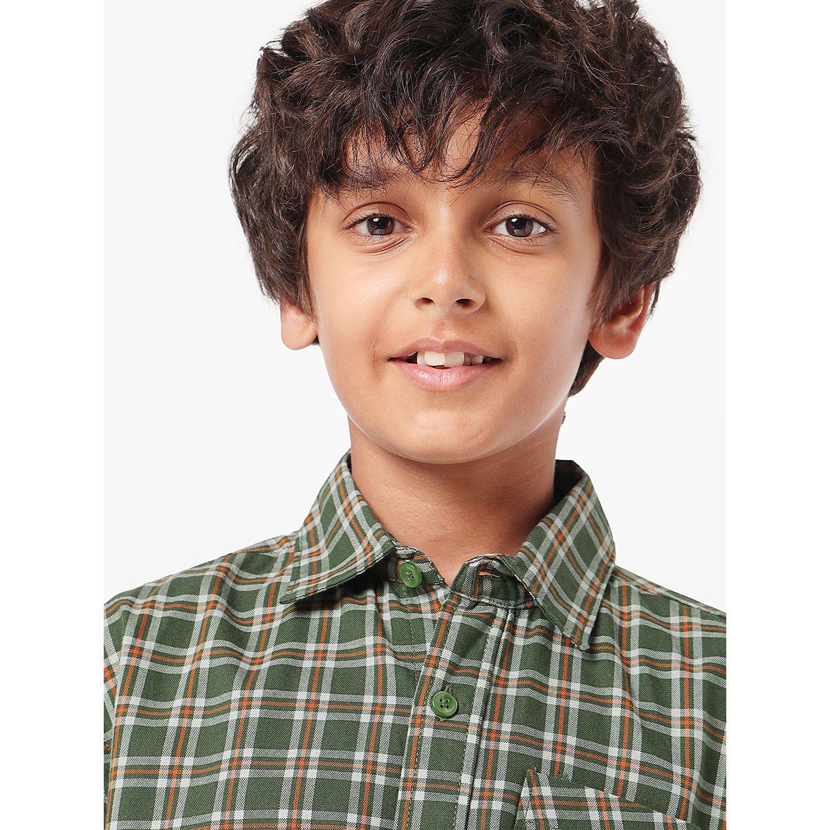 LilPicks X Styli  Checkered Shirt with Patch Pocket-boys-clothing-shirts-image-5