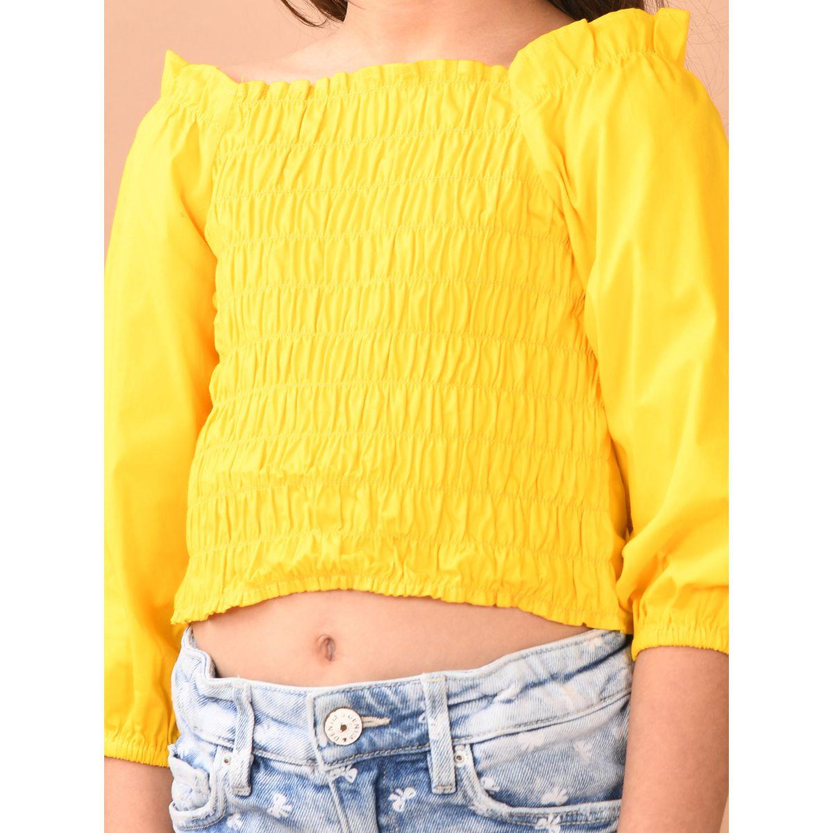 بلوزة قصيرة بياقة واسعة وأكمام مكبلة ليل بيكس × ستايلي-girls-clothing-blousesandshirts-image-1